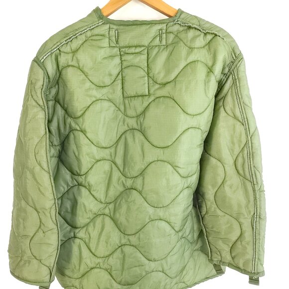 Vtg Military Liner Cold Weather Coat Men's Large Olive Drab Distressed - Picture 4 of 8